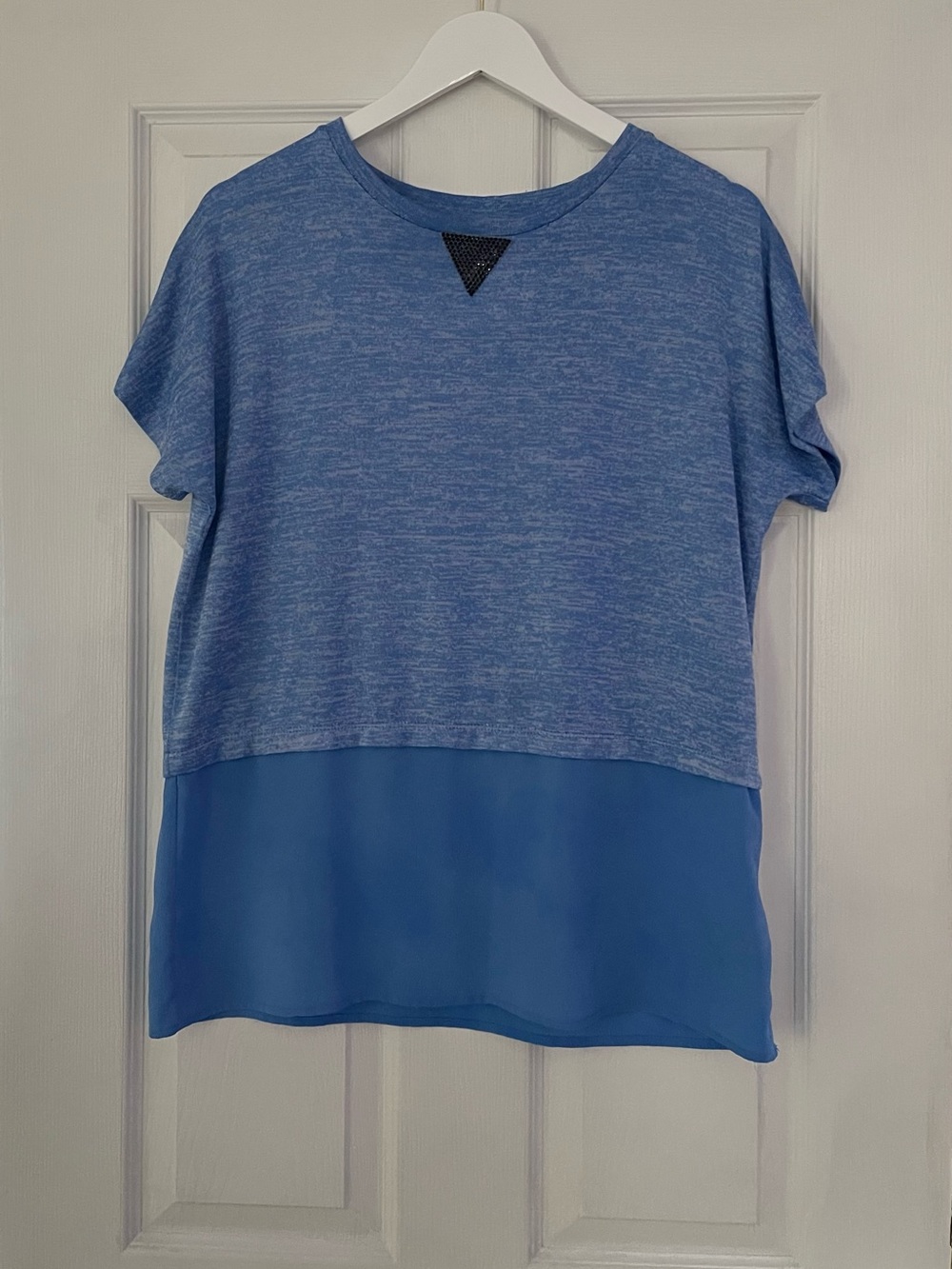 Juicy Couture Two-Tone Blue Layered Short-Sleeve Top